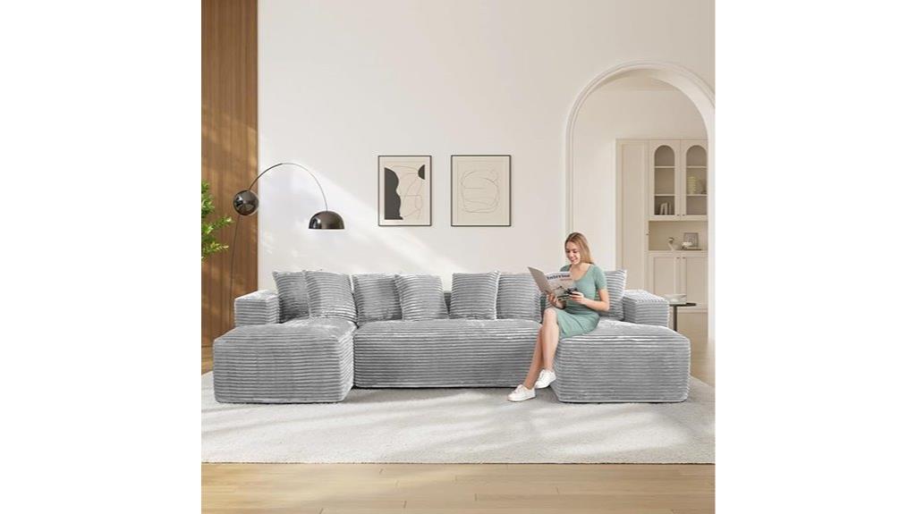grey u shaped sectional