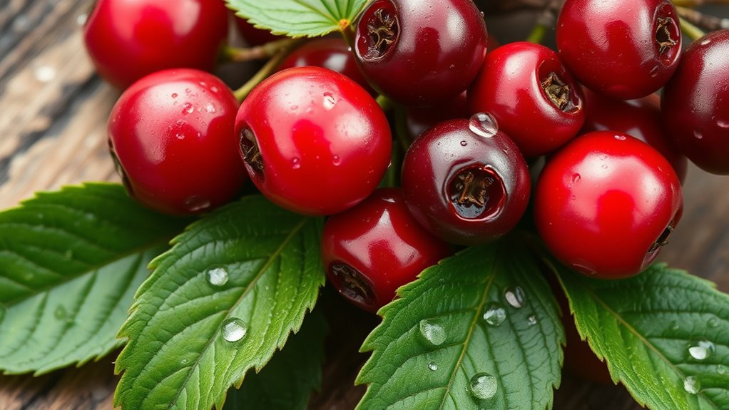 harvest ripe healthy hawthorn berries