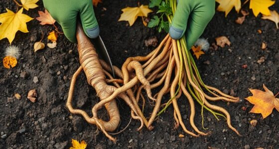 harvesting autumn root vegetables