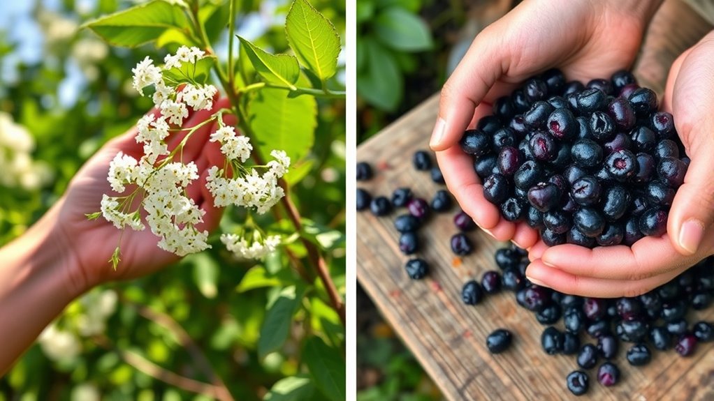 harvesting elderflowers and elderberries responsibly