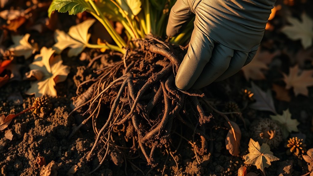 harvesting fall root vegetables