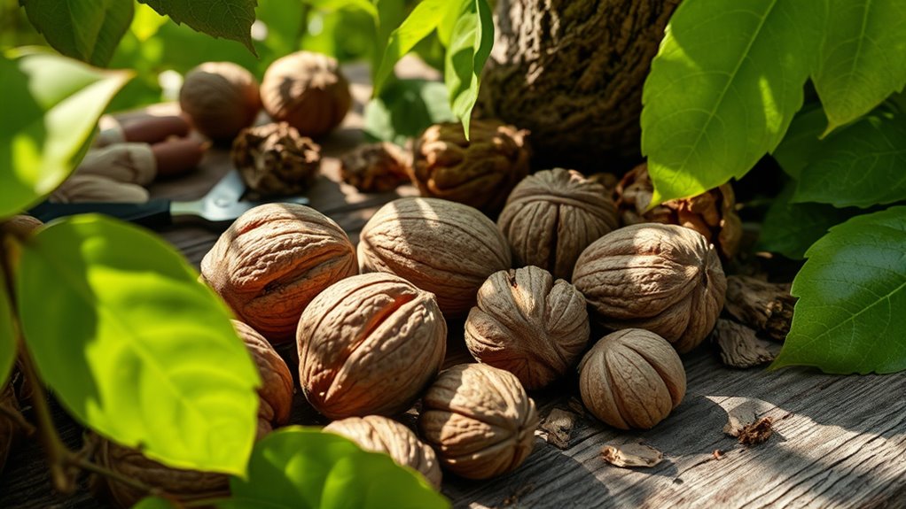 harvesting preparing and utilizing nuts