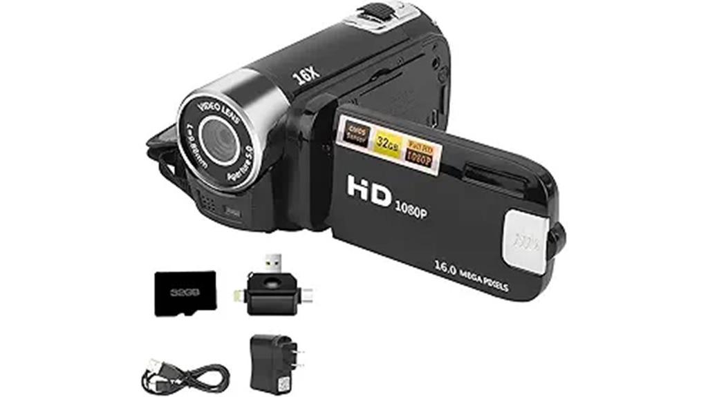hd portable camcorder with zoom