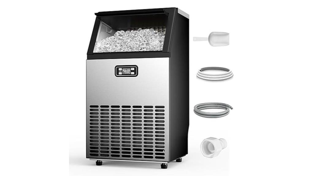 high capacity stainless ice maker