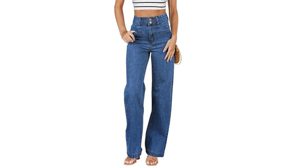 high waisted straight leg jeans