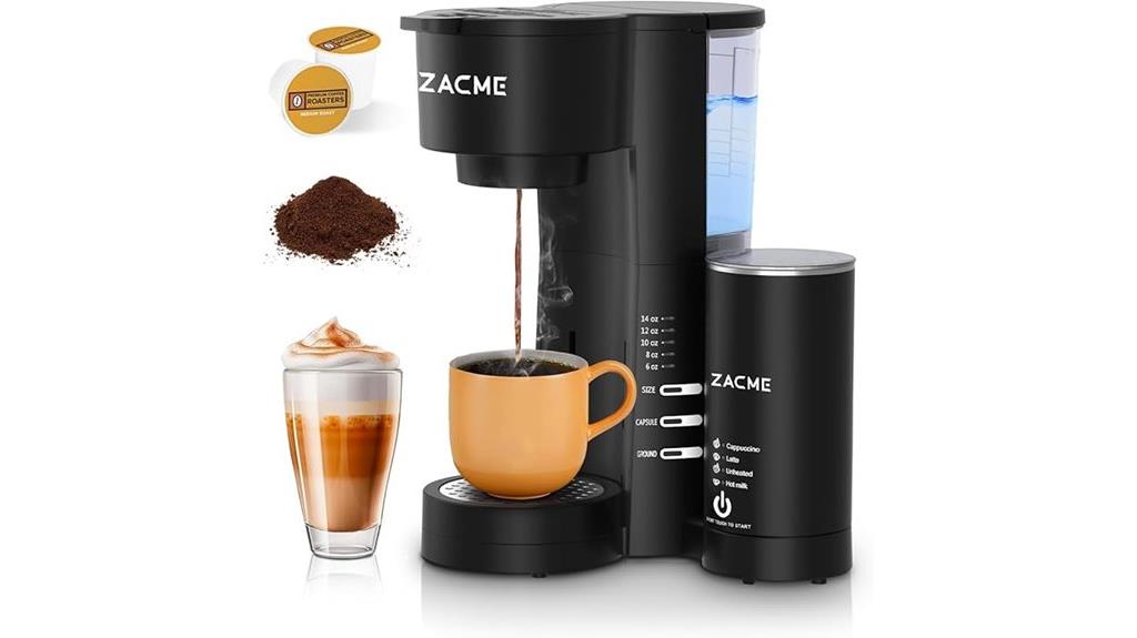 individual coffee maker with frother