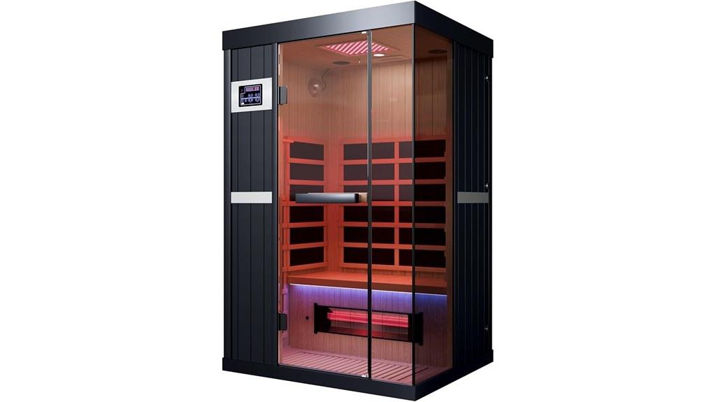 infrared sauna with red