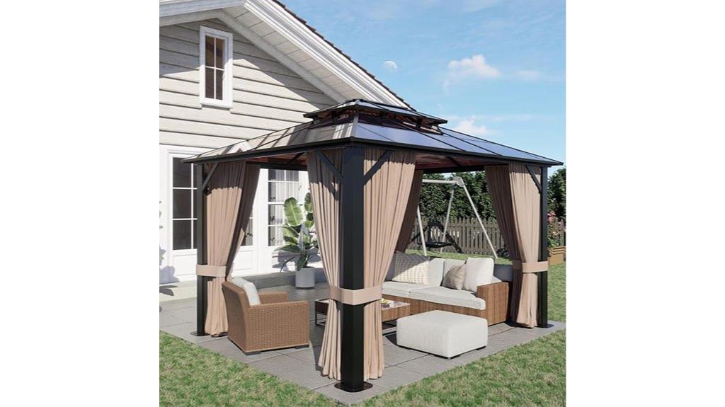 large gazebo with curtains