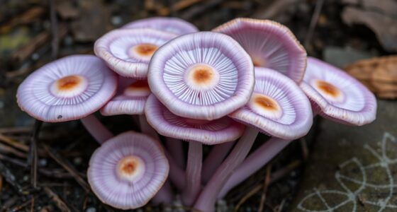 lilac blewits with spore prints
