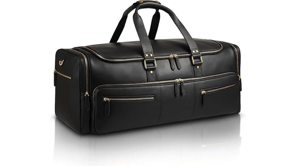 luxorro men s leather duffle