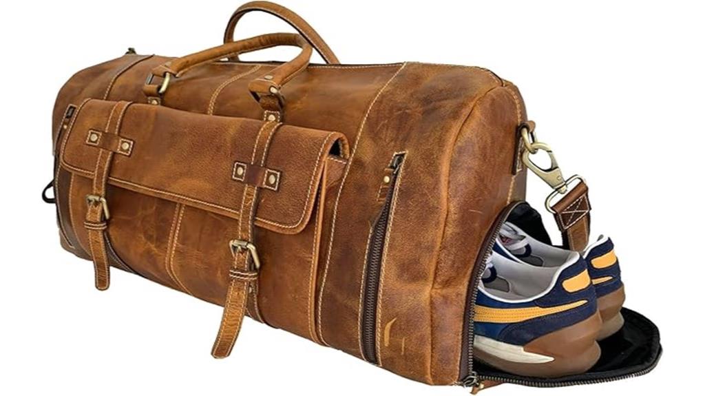 luxury leather travel bag