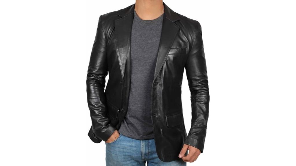 men s leather blazer