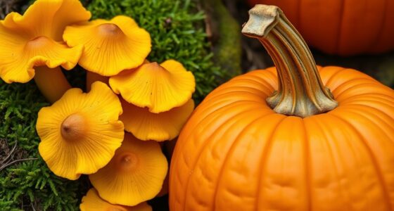 mushrooms and gourds compared