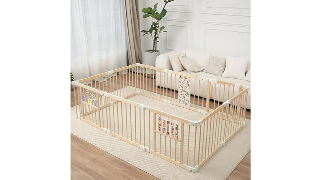 portable wooden baby playpen