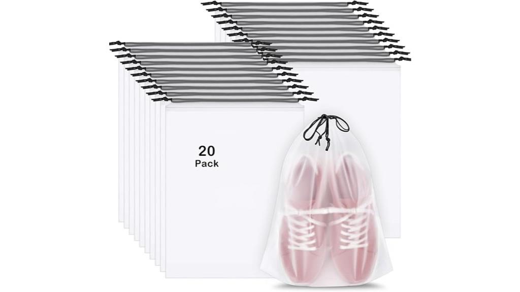 set of twenty shoe bags