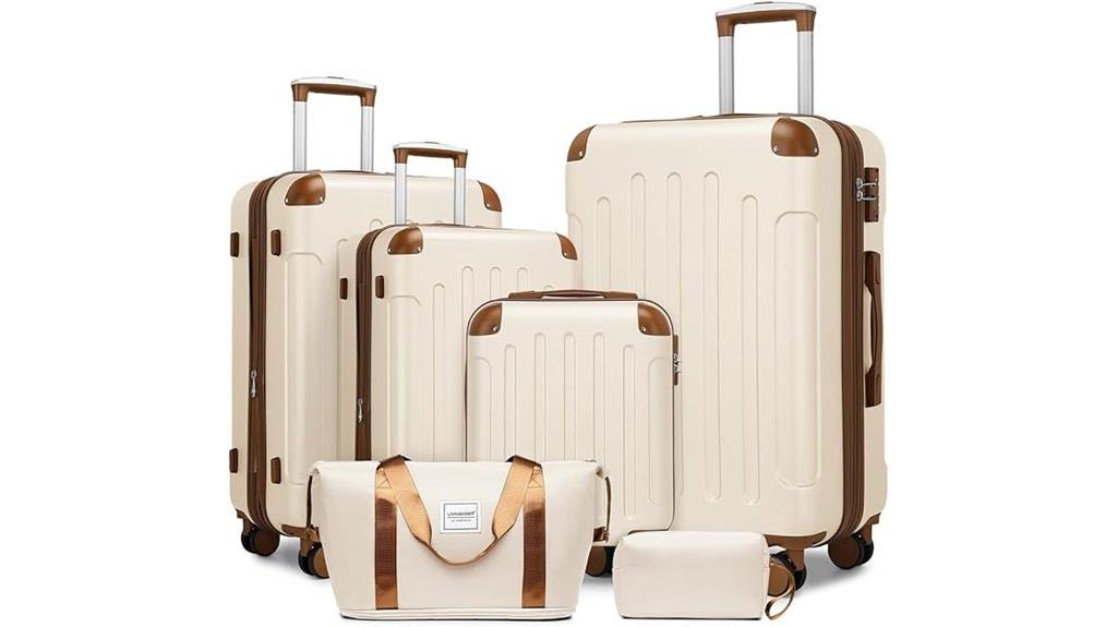 six piece hard shell luggage