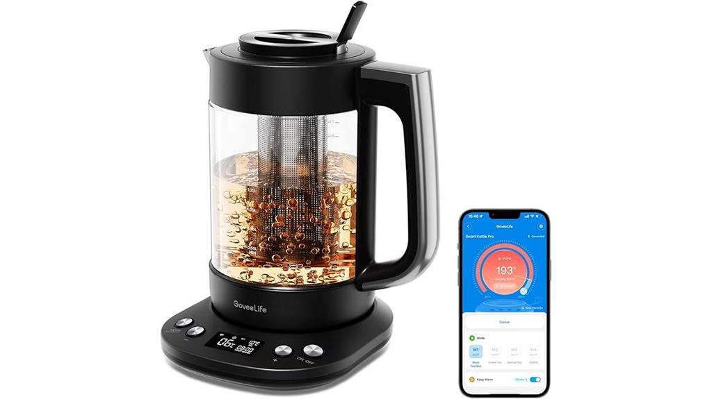 smart electric kettle with tea