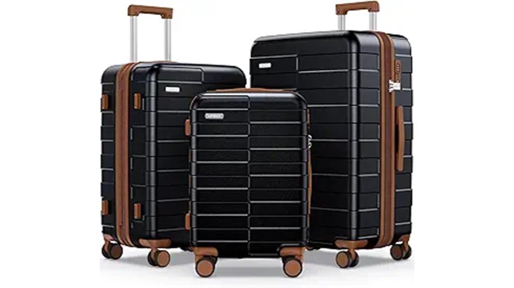 three piece hardshell suitcase