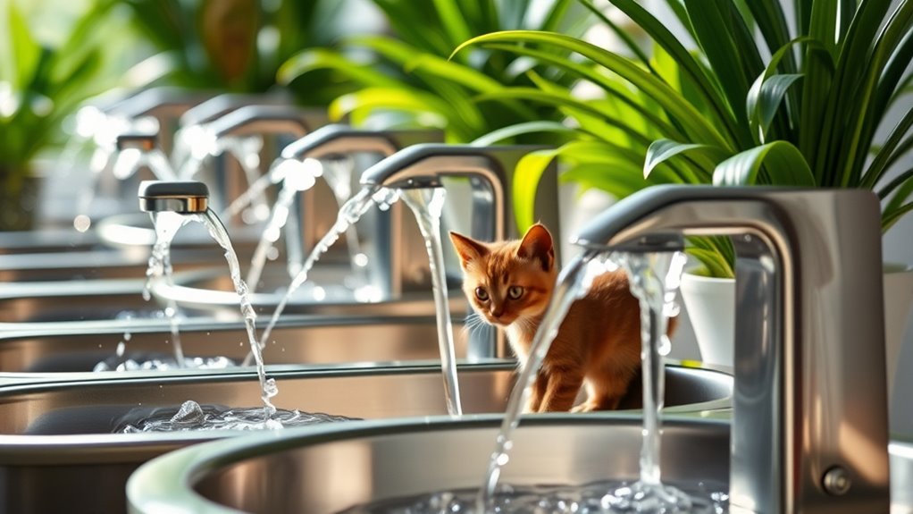 top stainless steel cat fountains
