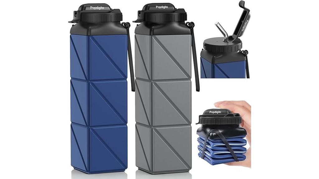 two bpa free collapsible bottles
