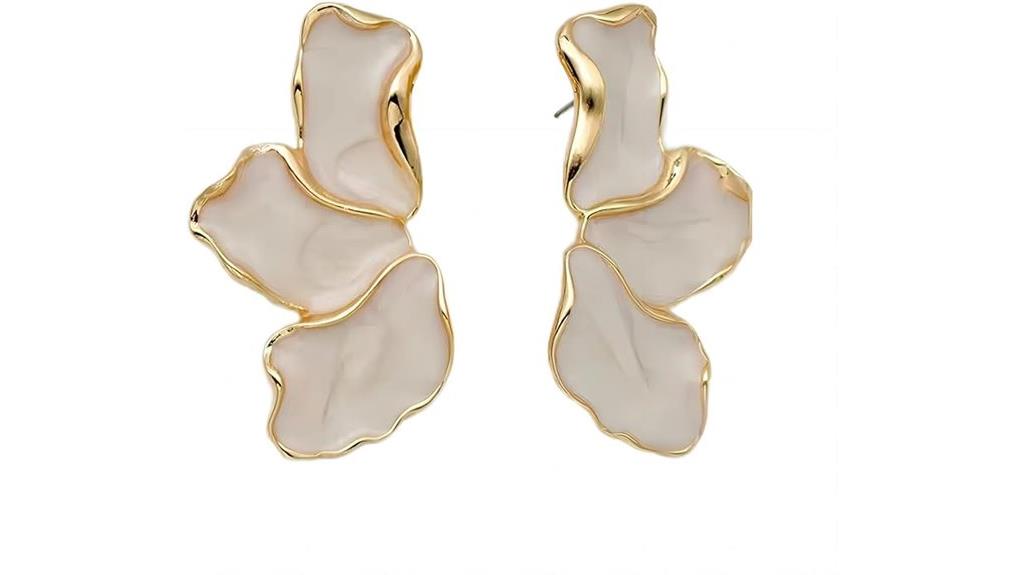 unique stainless steel floral earrings