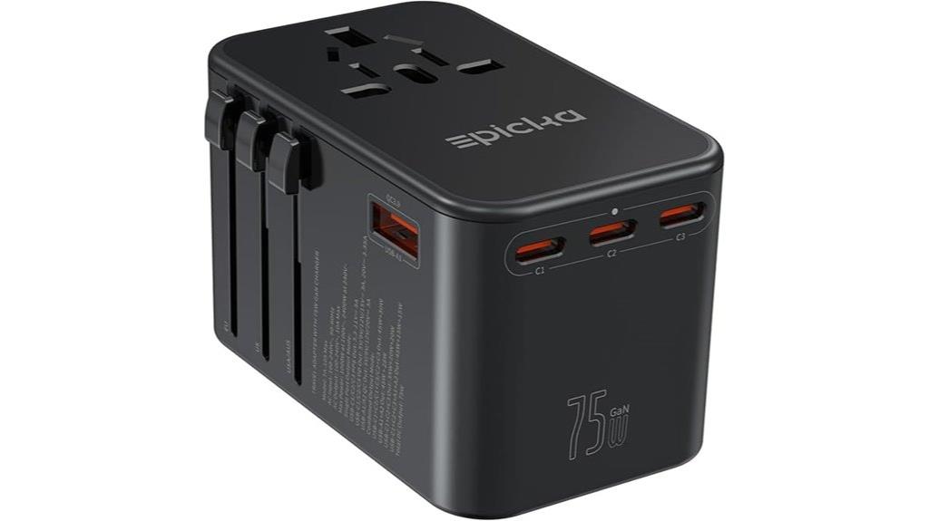 universal travel adapter with multiple ports