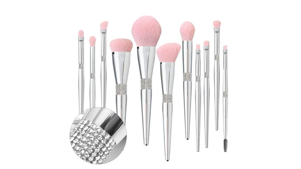 vegan silver glitter brushes