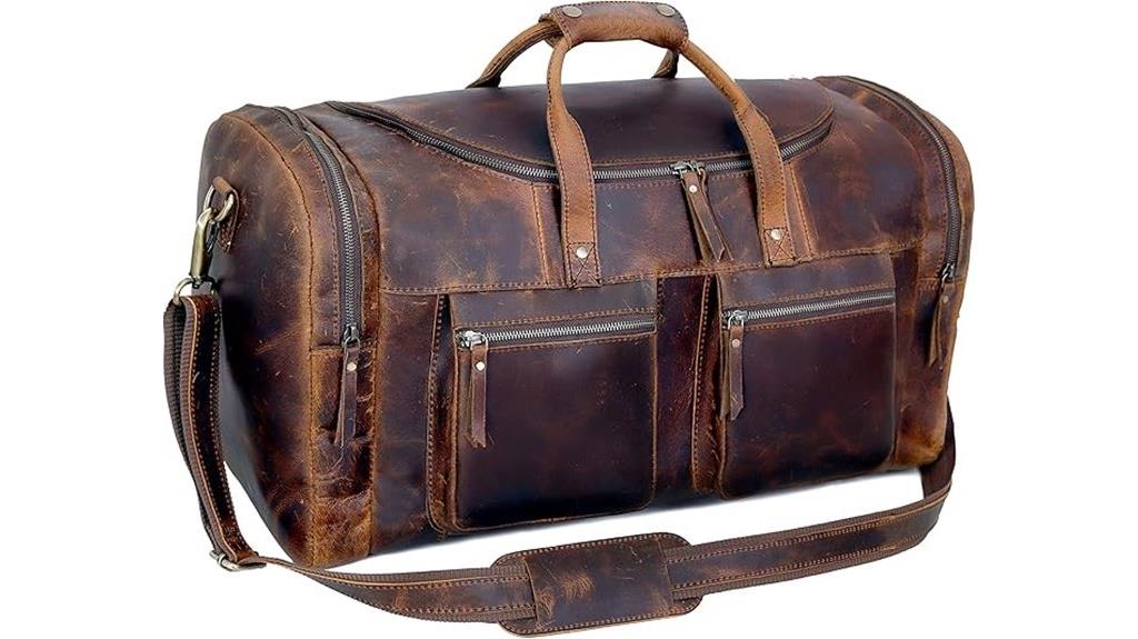 vintage 24 inch leather duffel