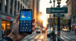 weather apps and signs