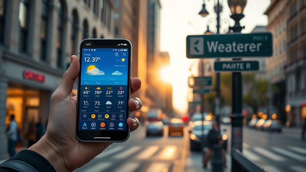 weather apps and signs