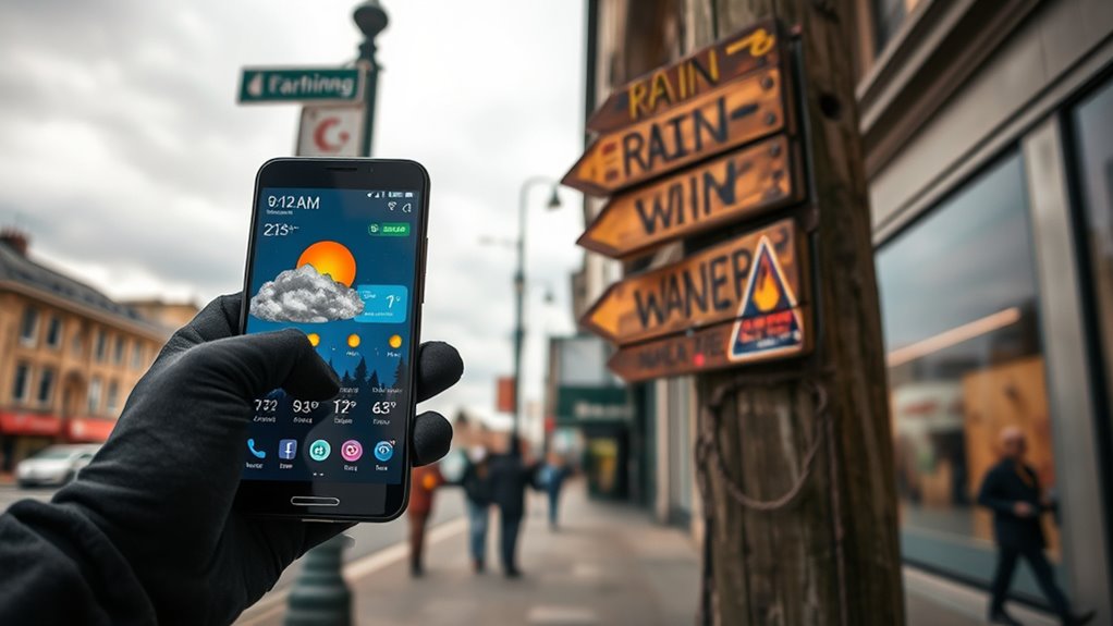 weather forecasts and signs