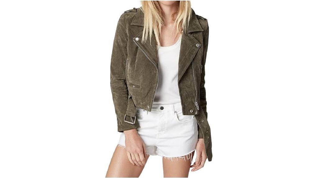 women s cropped suede motorcycle jacket