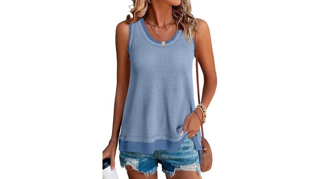 women s waffle knit tank