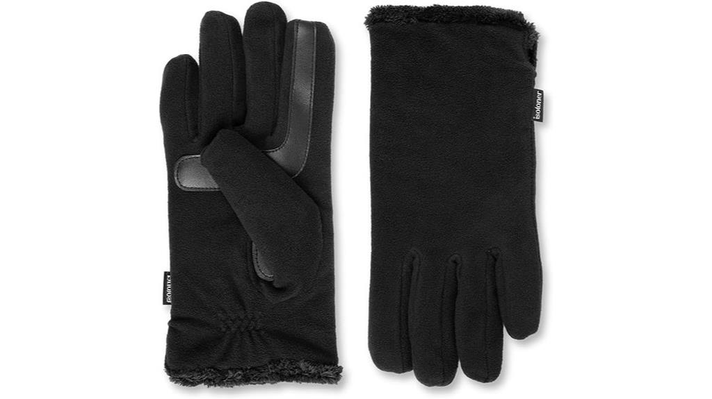 fleece gloves with tech
