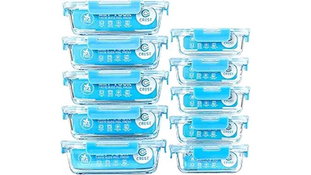 glass containers ten pack