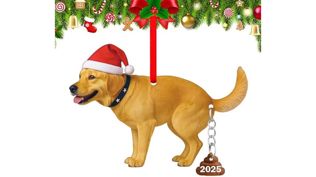 golden retriever christmas ornament