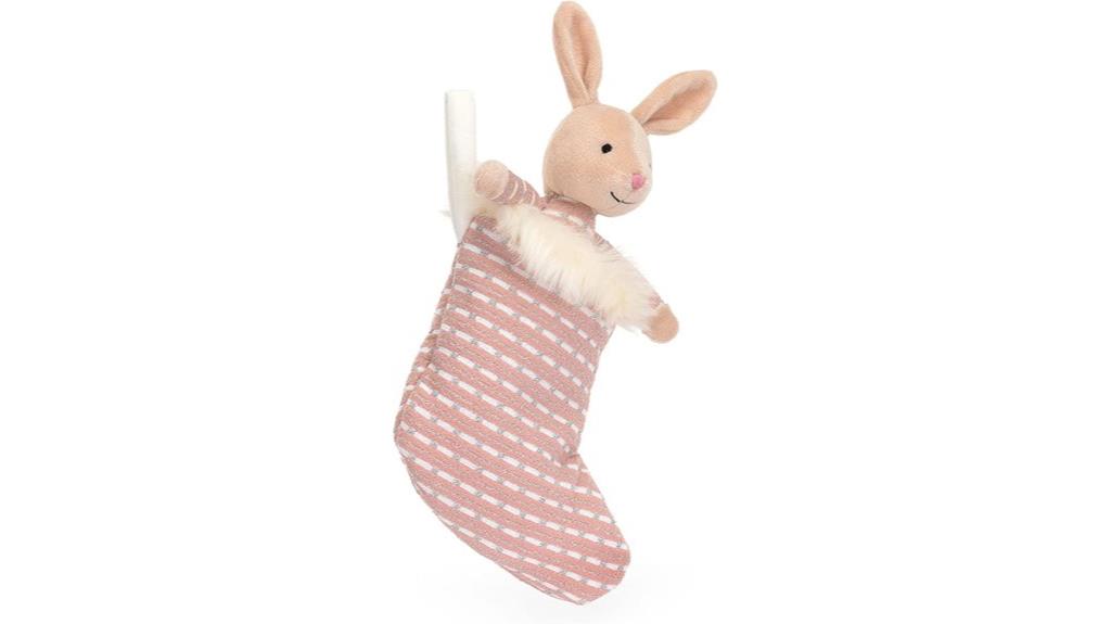 shimmering bunny plush stocking