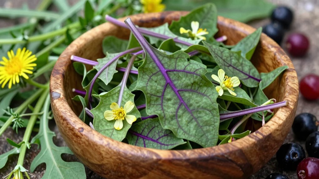 balancing bitter wild greens