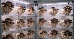 controlled indoor mushroom cultivation
