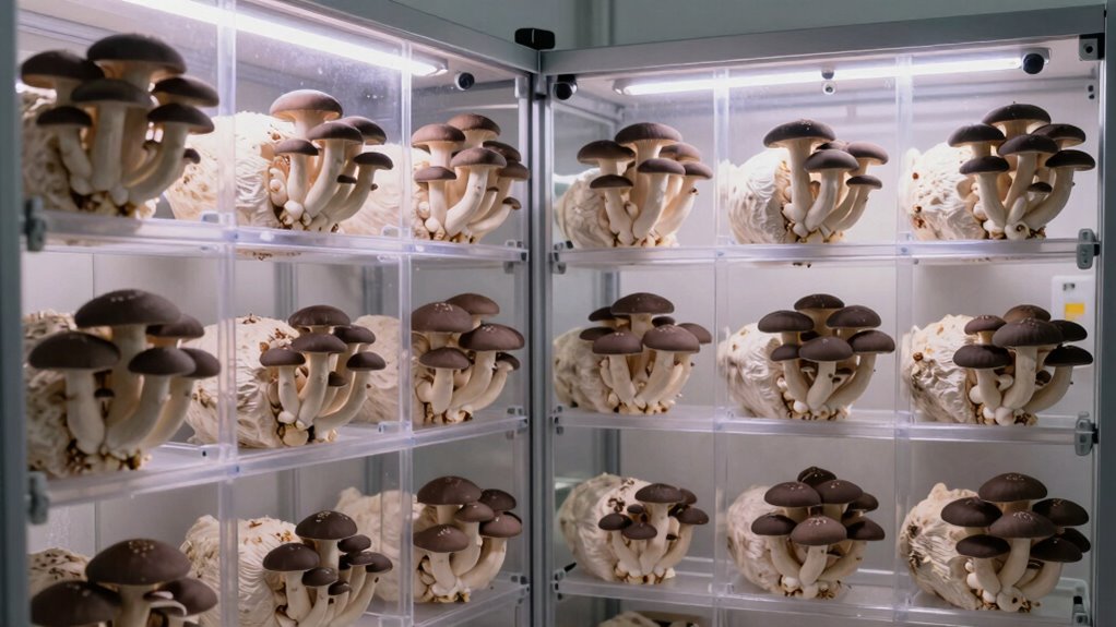 controlled indoor mushroom cultivation