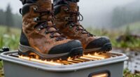 drying boots outdoors