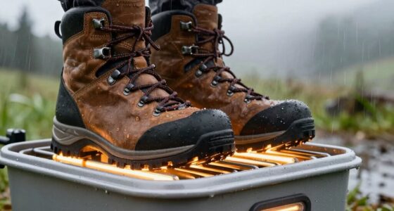 drying boots outdoors