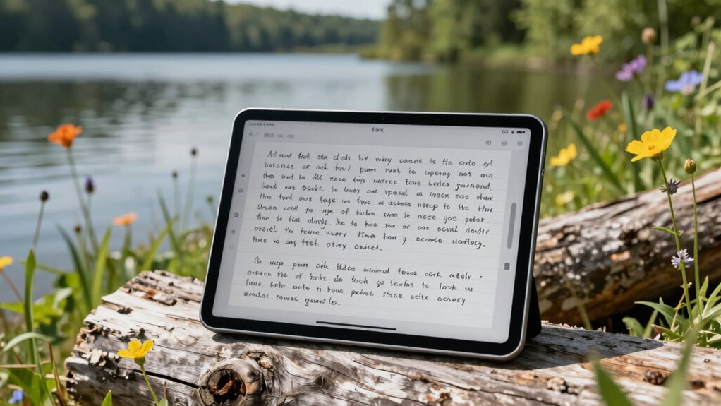 outdoor distraction free note taking