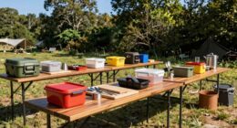 portable camping kitchen setup