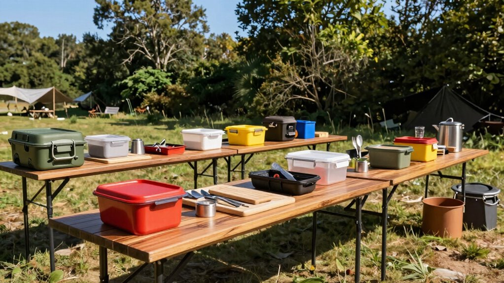 portable camping kitchen setup