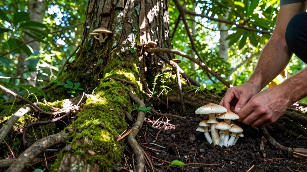 supporting trees boosts mushrooms