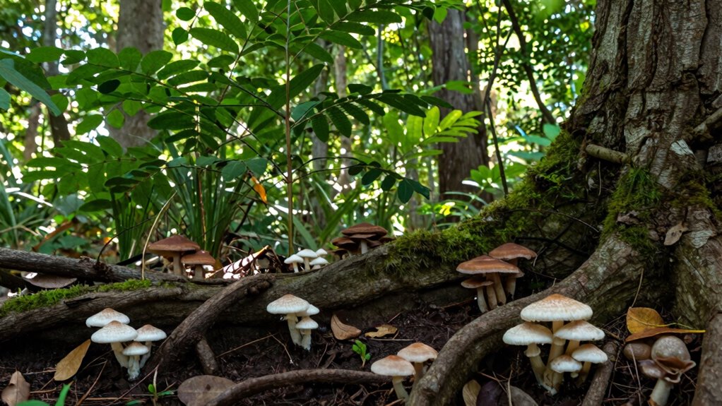 trees enhance mushroom cultivation