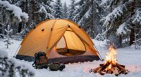 winter camping with warmth