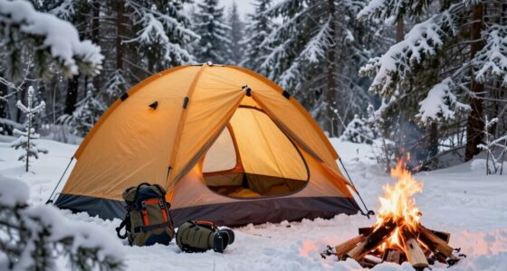 winter camping with warmth